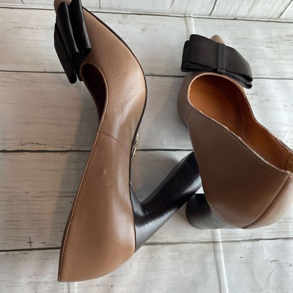 Mojo Moxy Sophia Camel Leather Pumps 6 - Picture 15 of 15